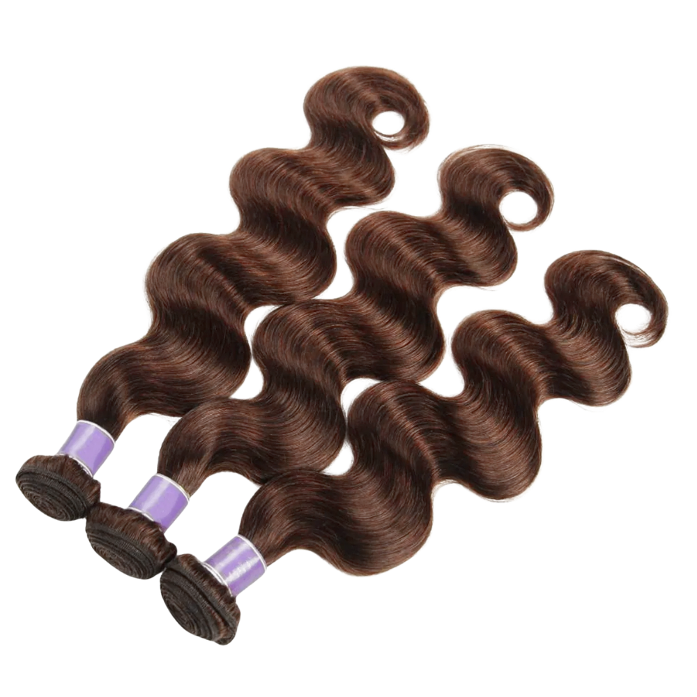 3-Piece Chocolate Brown Brazilian Body Wave Human Hair Bundles (10 - 30 Inches)