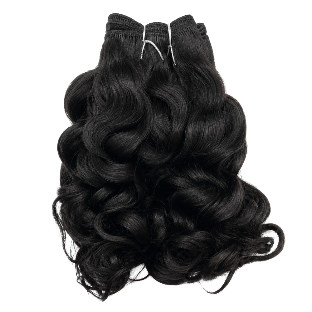 Black Curly Hair Bundle – Soft Bouncy Curls (10 Inch)