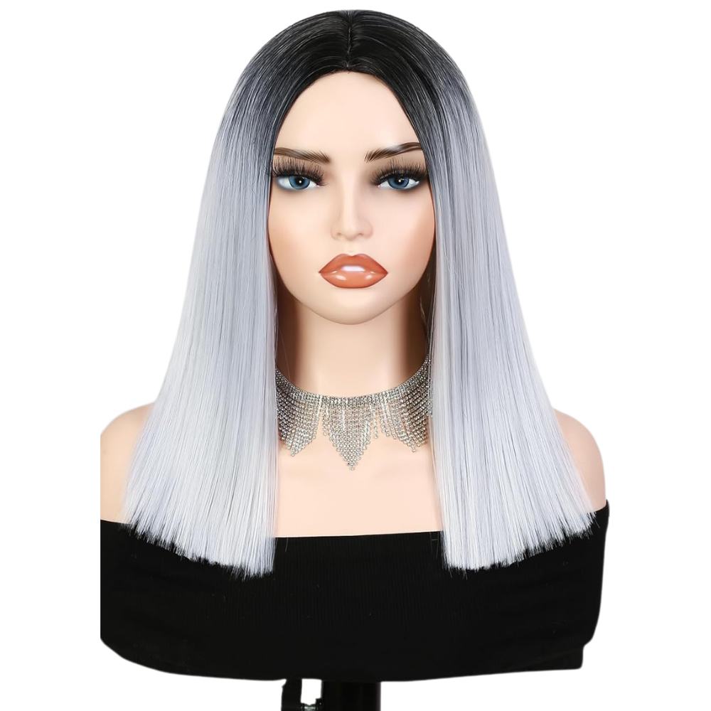 Ombre Grey Vietnamese Donor Wig(08 - 30 Inches)