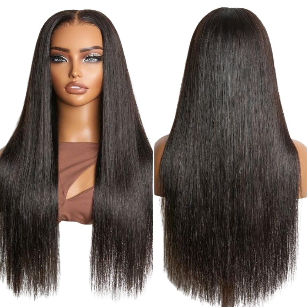 Platinum Natural Black Lob Wig – Straight Human Hair(16 - 22 Inches)
