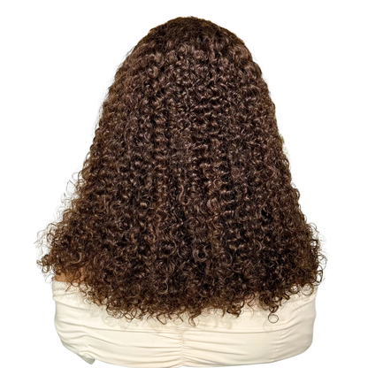 13x4 Chocolate Brown Jerry Curly Lace Frontal Wig - 22 Inches