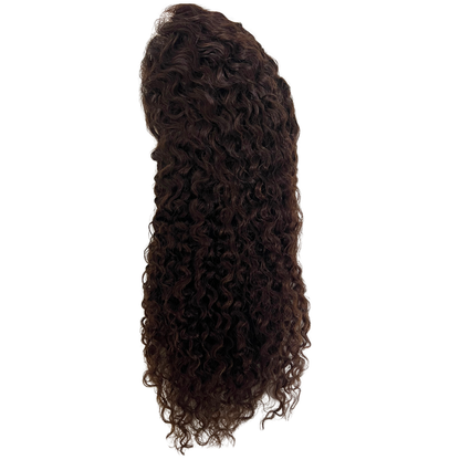 13x4 Chocolate Brown Jerry Curly Lace Frontal Wig - 22 Inches