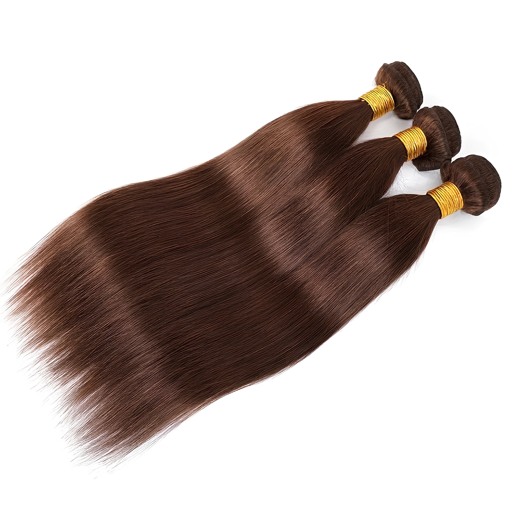3 Bundles Chocolate Brown Straight Human Hair - 3 Pack (10 - 30 Inches)