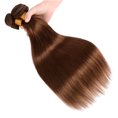 3 Bundles Chocolate Brown Straight Human Hair - 3 Pack (10 - 30 Inches)