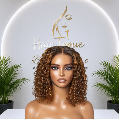 Piano Brown SDD Jerry Curl Lace Front Wig (10 Inches - 28 Inches)