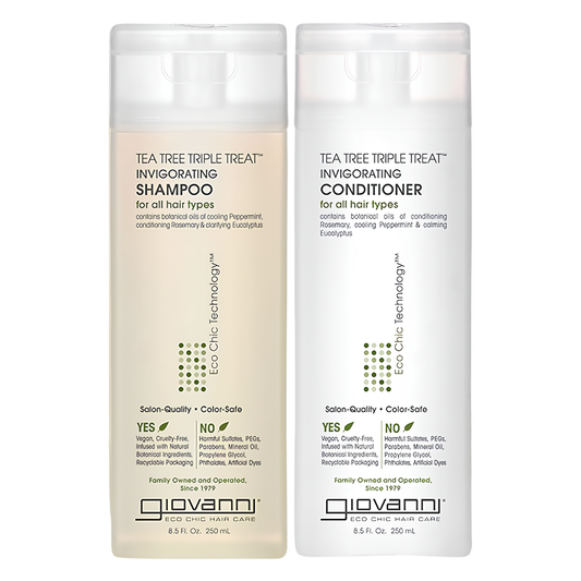 Giovanni Tea Tree Triple Treat Shampoo & Conditioner Set (250ml Each)