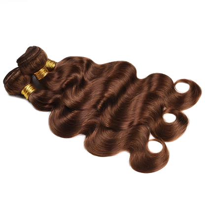 3-Piece Highlight Brown Ombre Body Wave Human Hair Bundles (10 - 30 Inches)