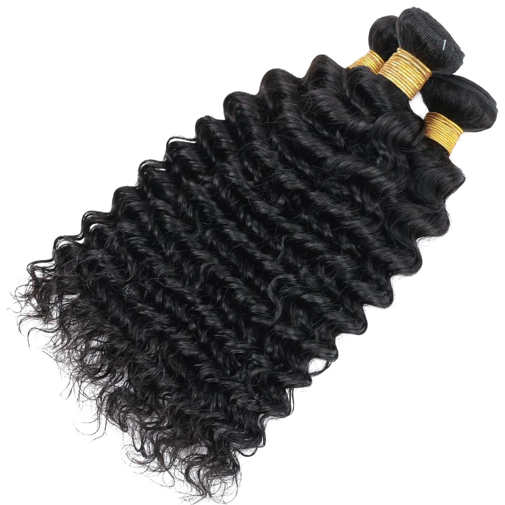 Jerry Curl Black Human Hair Bundles – 3 Bundles (10 - 30 Inches)