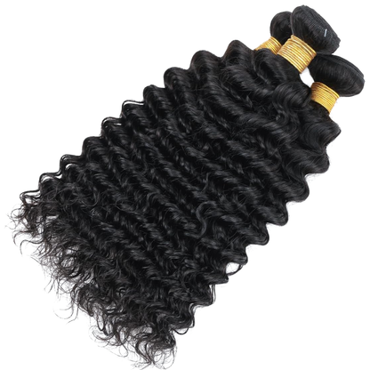 Jerry Curl Black Human Hair Bundles – 3 Bundles (10 - 30 Inches)