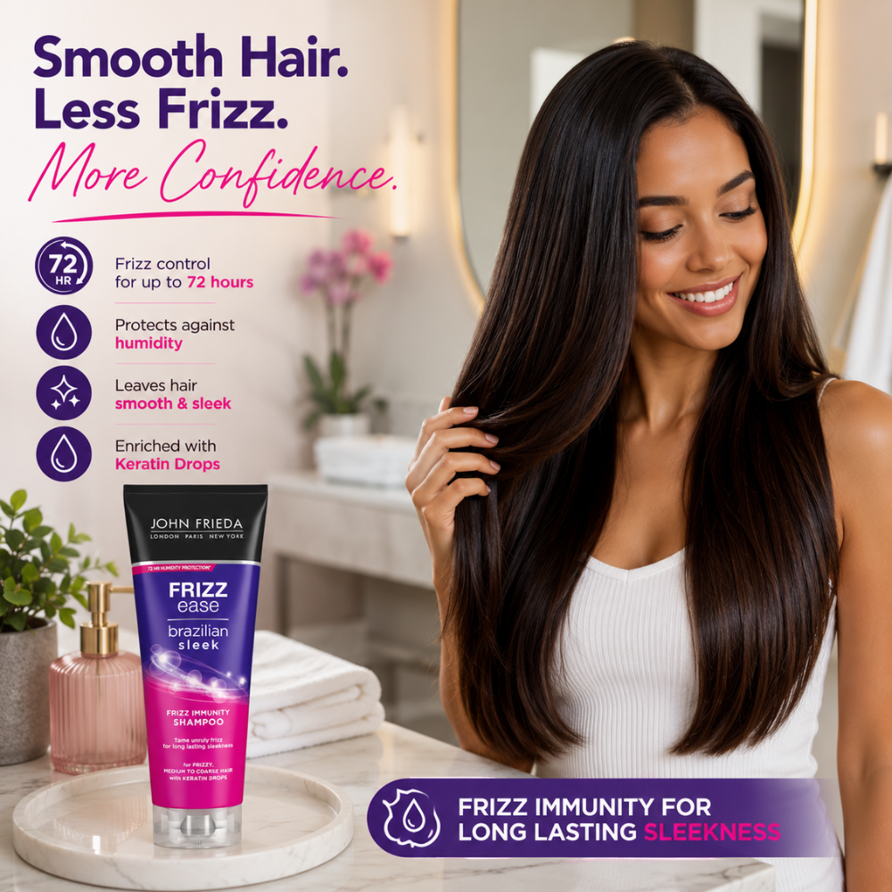 John Frieda Frizz Ease Brazilian Sleek Frizz Immunity Shampoo (250ml)