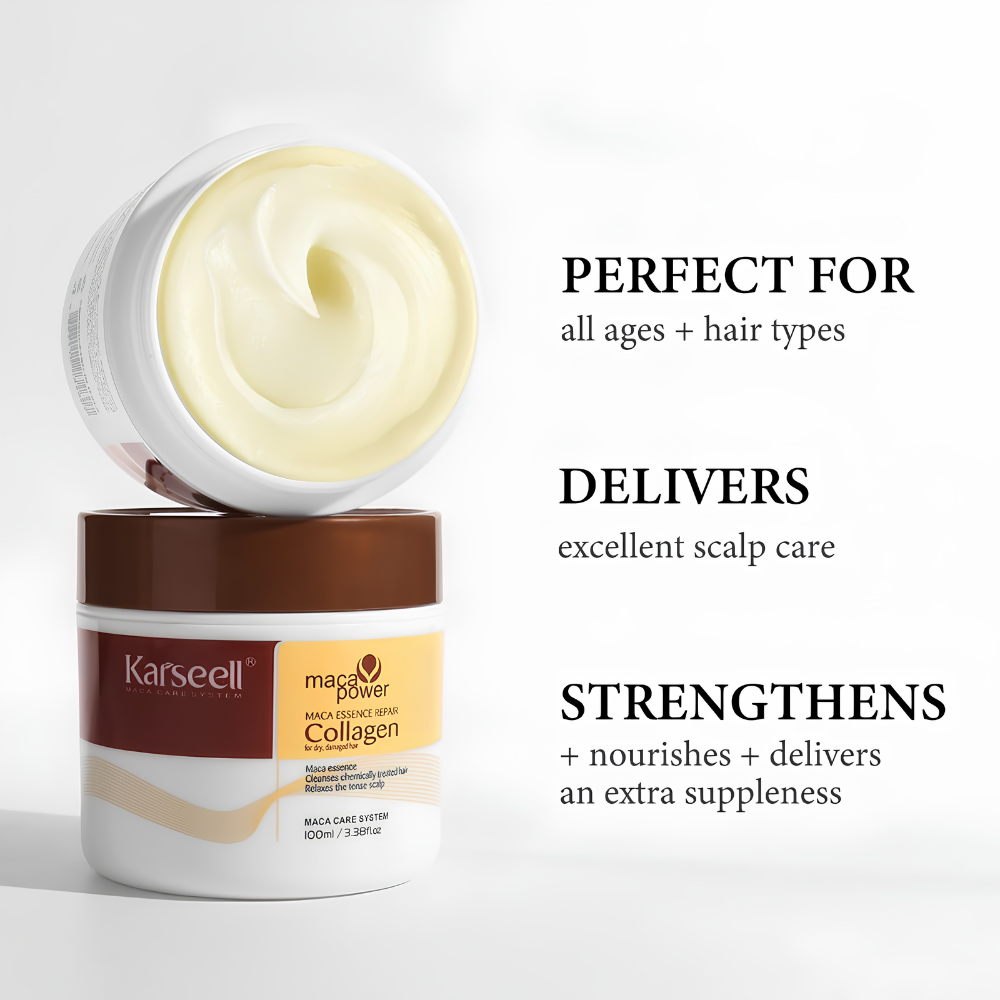 Karseell Maca Essence Complete Hair Care Collection – Shampoo, Conditioner, Collagen Hair Mask & Hair Oil