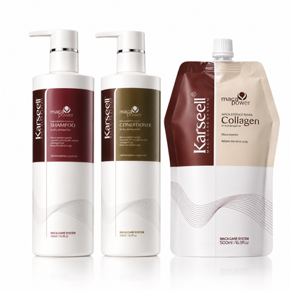 Karseell Maca Power Hair Care Set - Shampoo + Conditioner + Collagen Hair Treatment