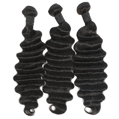 Black Loose Deep Wave Brazilian Human Hair – 3 Bundles (10 - 30 Inches)