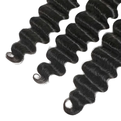 Black Loose Deep Wave Brazilian Human Hair – 3 Bundles (10 - 30 Inches)