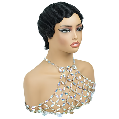 Vintage Finger Wave Human Hair Wig