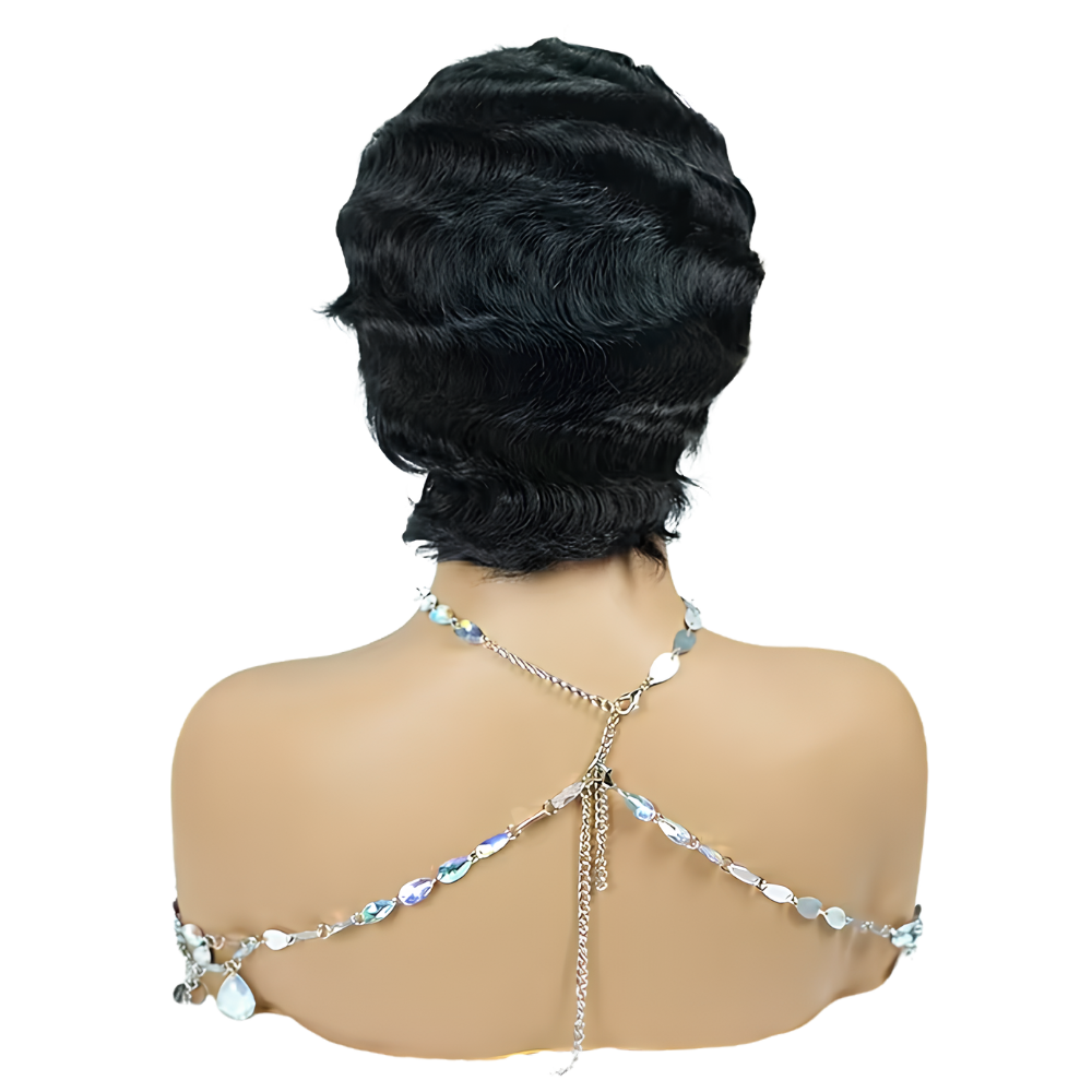 Vintage Finger Wave Human Hair Wig