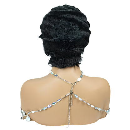 Vintage Finger Wave Human Hair Wig