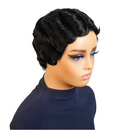Vintage Finger Wave Human Hair Wig
