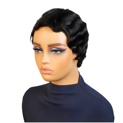 Vintage Finger Wave Human Hair Wig