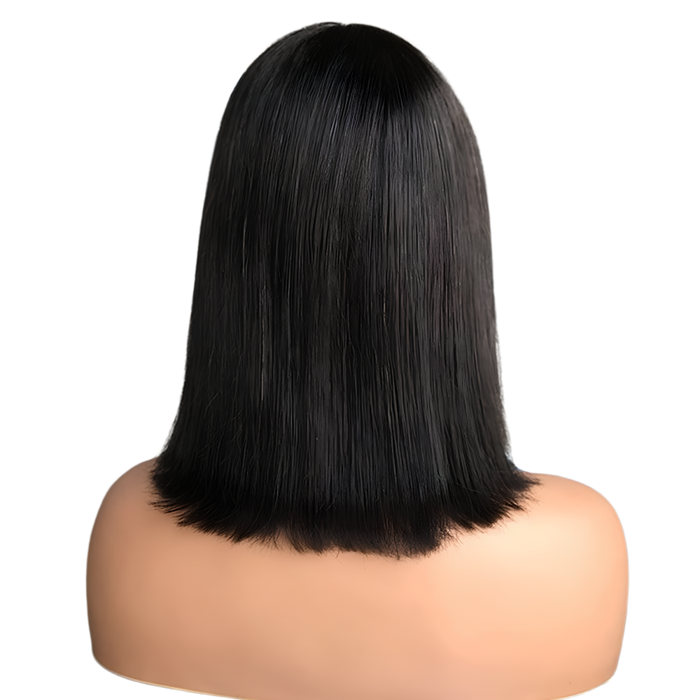 Natural Black Fringe Bob Wig (08 - 12 Inches)