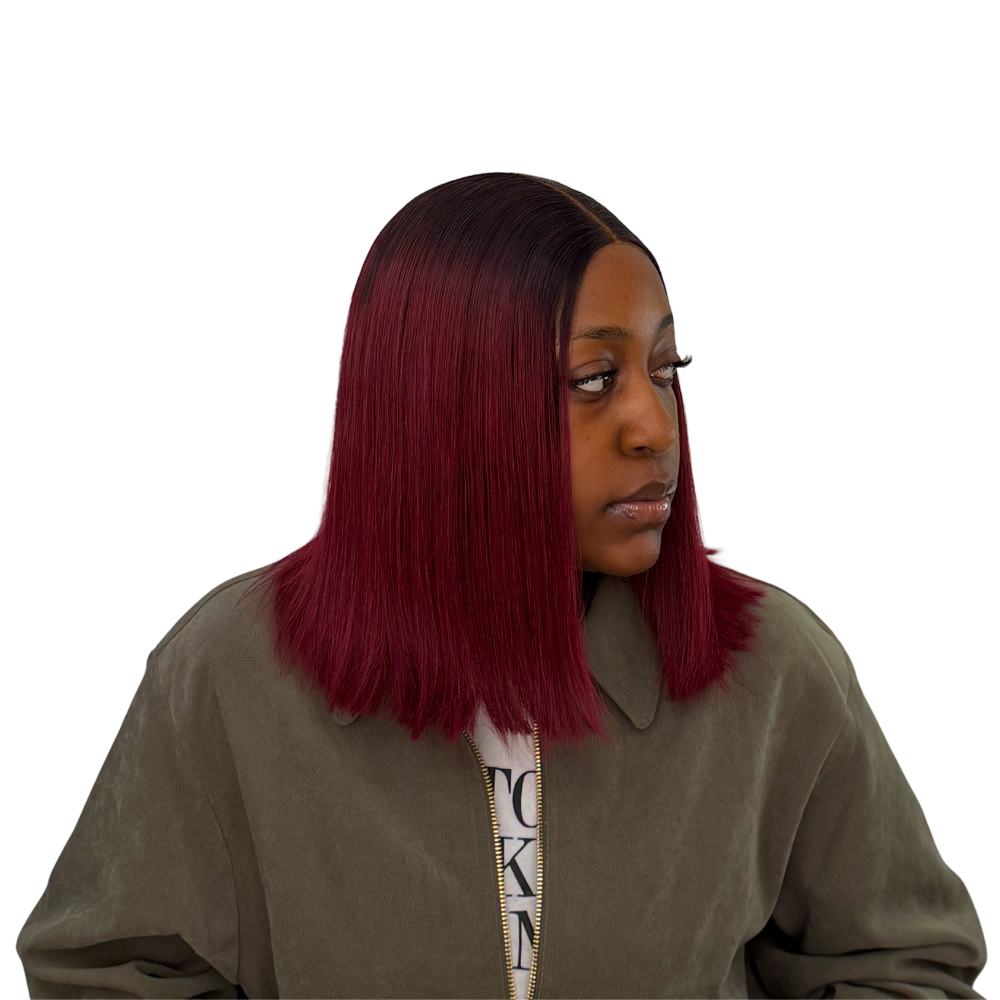 Ombre Burgundy Straight Human Hair Bundle(08 - 30 Inches)