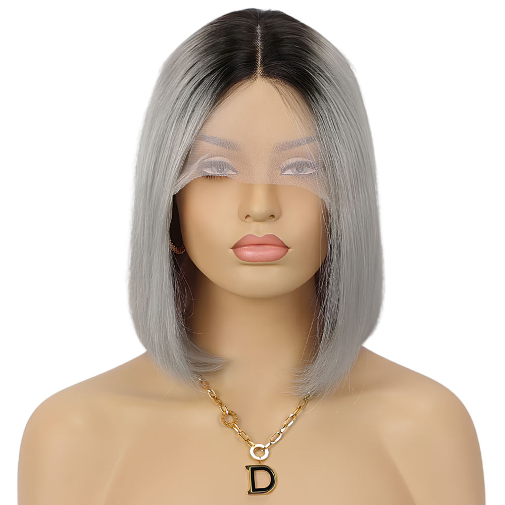Ombre Grey Vietnamese Donor Wig(08 - 30 Inches)