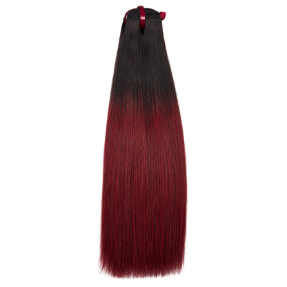 Ombre Burgundy Straight Human Hair Bundle(08 - 30 Inches)