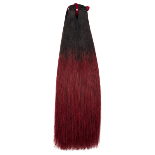 Ombre Burgundy Straight Human Hair Bundle(08 - 30 Inches)