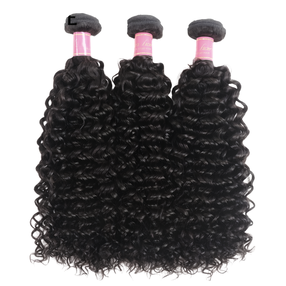 Peruvian Jerry Curly Human Hair Bundles - 3 Pack (10 - 30 Inches)