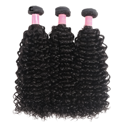 Peruvian Jerry Curly Human Hair Bundles - 3 Pack (10 - 30 Inches)