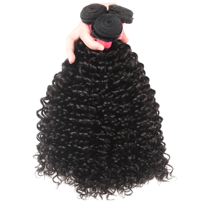 Peruvian Jerry Curly Human Hair Bundles - 3 Pack (10 - 30 Inches)