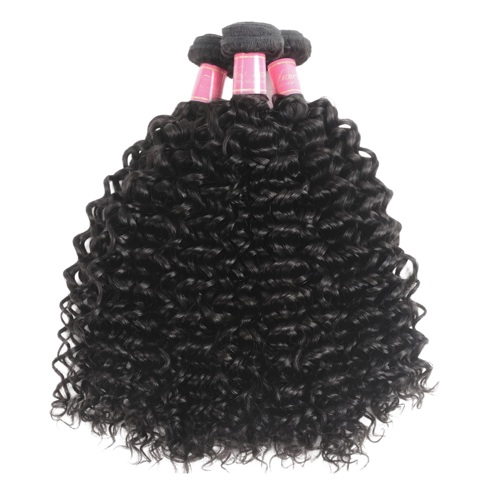Peruvian Jerry Curly Human Hair Bundles - 3 Pack (10 - 30 Inches)