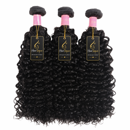 Peruvian Jerry Curly Human Hair Bundles - 3 Pack (10 - 30 Inches)