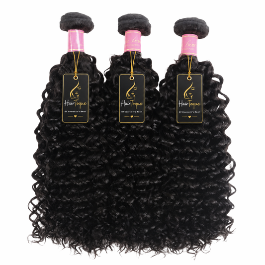Peruvian Jerry Curly Human Hair Bundles - 3 Pack (10 - 30 Inches)