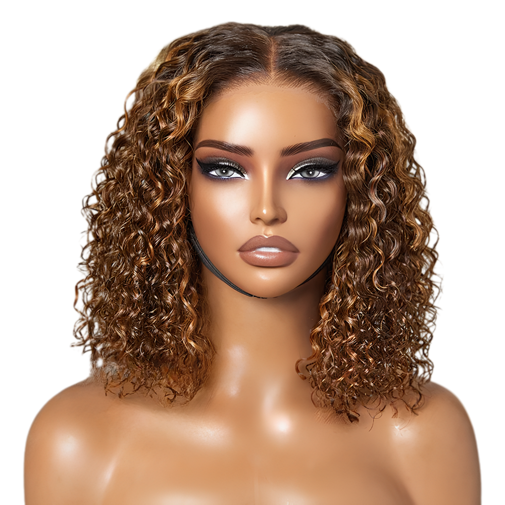 Piano Brown SDD Jerry Curl Lace Front Wig (10 Inches - 28 Inches)