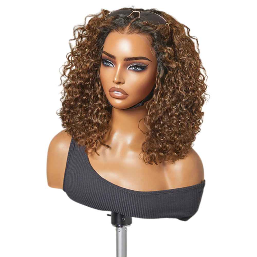 Piano Brown SDD Jerry Curl Lace Front Wig (10 Inches - 28 Inches)