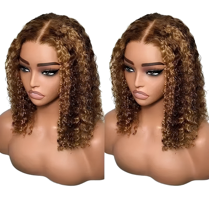 Piano Brown SDD Jerry Curl Lace Front Wig (10 Inches - 28 Inches)