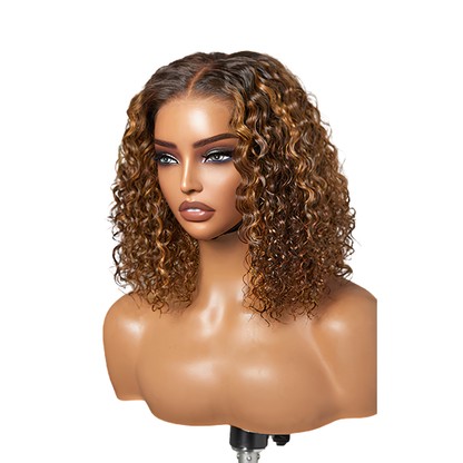 Piano Brown SDD Jerry Curl Lace Front Wig (10 Inches - 28 Inches)