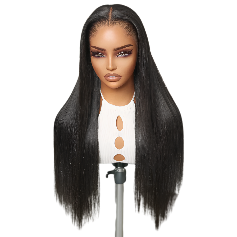 Platinum Natural Black Lob Wig – Straight Human Hair(16 - 22 Inches)