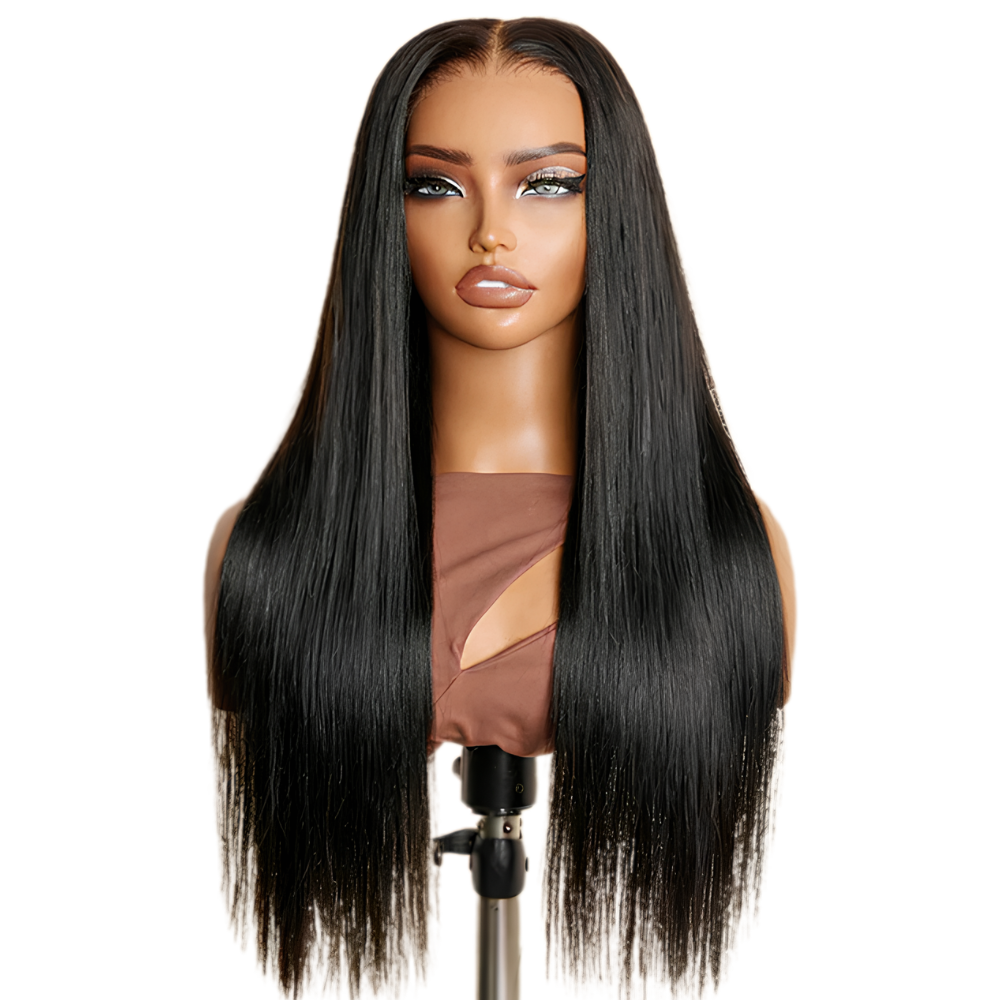 Platinum Natural Black Lob Wig – Straight Human Hair(16 - 22 Inches)
