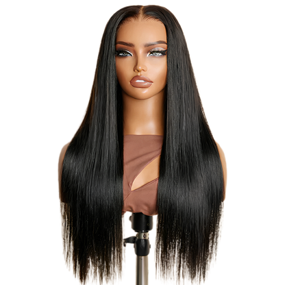 Platinum Natural Black Lob Wig – Straight Human Hair(16 - 22 Inches)