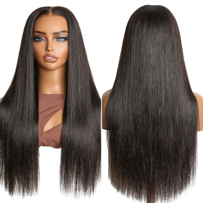 Platinum Natural Black Lob Wig – Straight Human Hair(16 - 22 Inches)