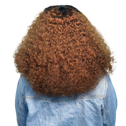 Ombre Brown Raw Burmese Curly Wig – Premium Collection(12 - 22 Inches)