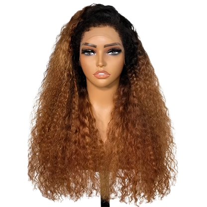 Ombre Brown Raw Burmese Curly Wig – Premium Collection(12 - 22 Inches)