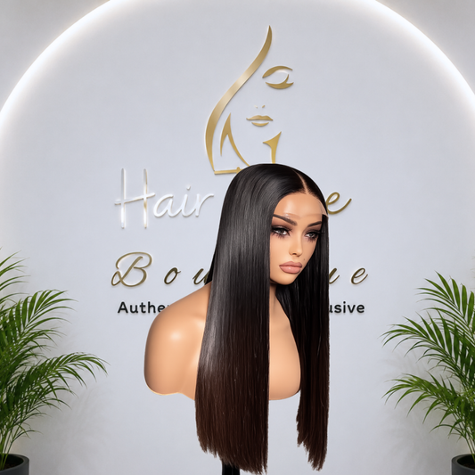 Platinum Natural Black Lob Wig – Straight Human Hair(16 - 22 Inches)