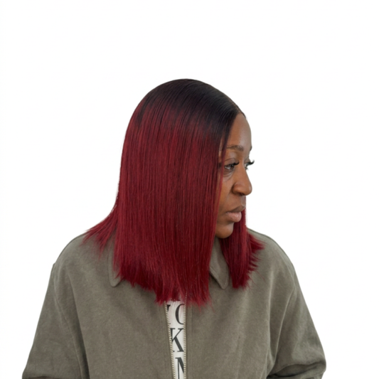 Ombre Burgundy Vietnamese Donor Wig