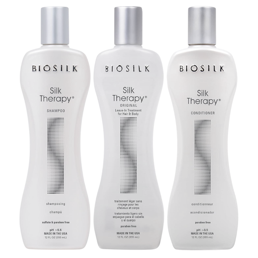 BioSilk Silk Therapy Hair Care Set – Shampoo, Conditioner & Original Silk Therapy Treatment
