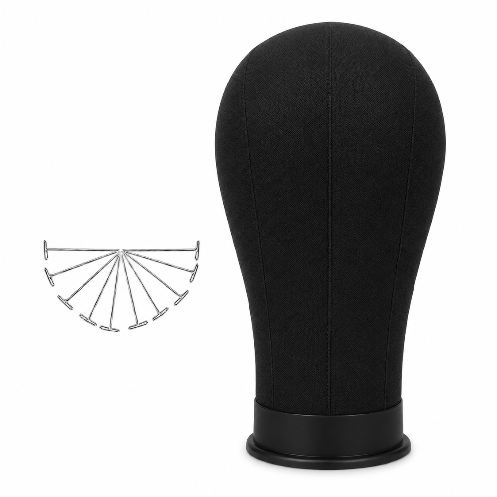 Premium Canvas Wig Display Mannequin Head with T-Pins