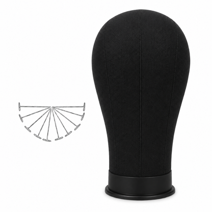 Premium Canvas Wig Display Mannequin Head with T-Pins