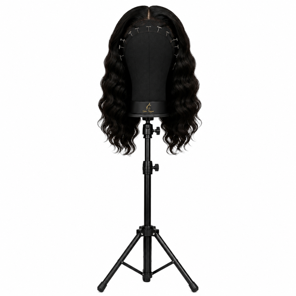 Premium Canvas Wig Display Mannequin Head with T-Pins